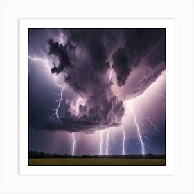 Lightning In The Sky 4 Art Print