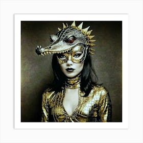 Alligator Mask Art Print