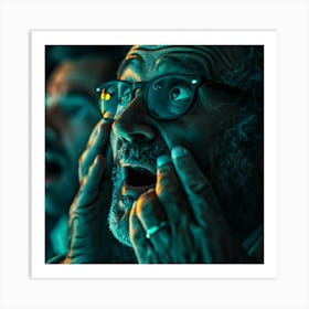 Man In A Movie Theater Art Print