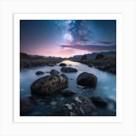 Milky Over A River Art Print