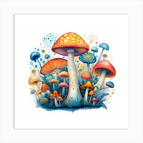 Mushrooms And Fungi Art Print