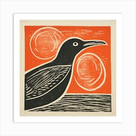 Retro Bird Lithograph Seagull 1 Art Print