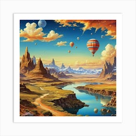 Hot Air Balloons In The Sky Art Print