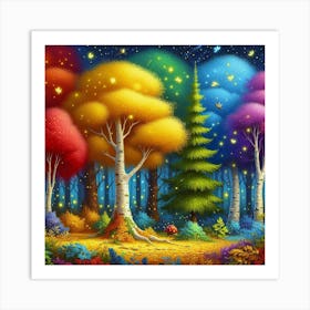 Colorful Forest Art Print