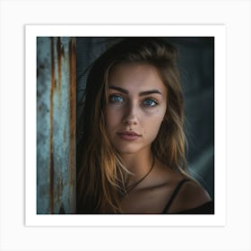 Portrait Of A Girl With Blue Eyes 1 Art Print