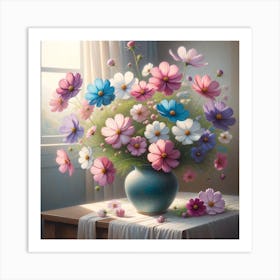 Cosmos In A Vase Art Print