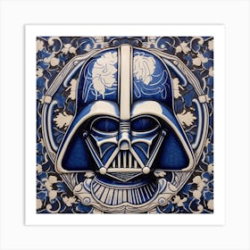 Darth Vader Delft Tile Illustration 3 Art Print