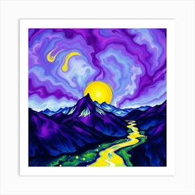 Purple River Art Print