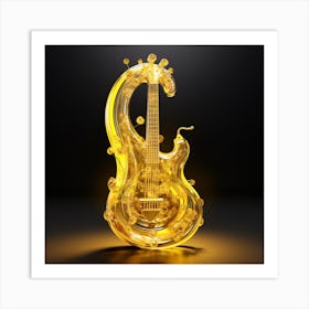 Golden Guitar Art Print