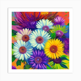 Aster Flowers 12 Art Print