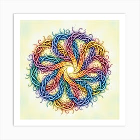 Flux Dev A Vibrant Intricate Illustration Of Intertwined Celti 3 Art Print