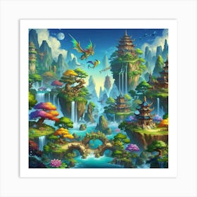 Dragons In The Forest Art Print