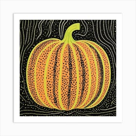Yayoi Kusama Inspired Pumpkin Black And Yellow 9 Art Print