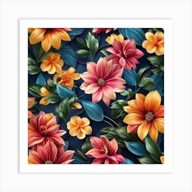 Floral Wallpaper 11 Art Print