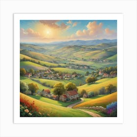 Sunset In The Valley art print Art Print