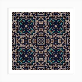 Beautiful knitted embroidery. Geometric ethnic oriental pattern traditional 3 Art Print