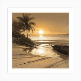 Sunset On The Beach 764 Art Print