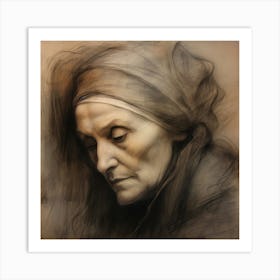 Portrait Of An Old Woman 2 Art Print