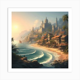 Beachside Town 4 Art Print