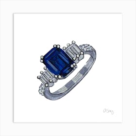 Sapphire Ring Art Print