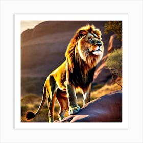 Lion In The Desert 1 Art Print