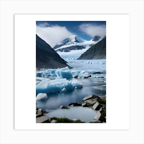 Glacier In New Zealand Art Print