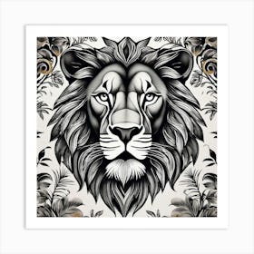 Lion Head 18 Art Print