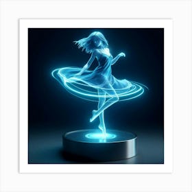 Dancer In Blue Dress Art Print