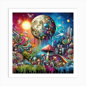 Psychedelic City 9 Art Print