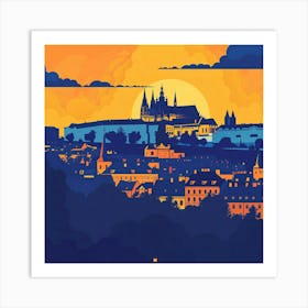 A Prague Castle Vector Design Illustration 1720468400 2 Art Print