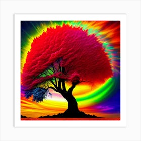 Rainbow Tree Art Print