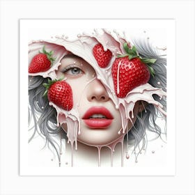 Strawberry Face 1 Art Print