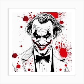The Joker Portrait Ink Painting (6) Art Print