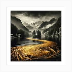 Gold Water Art Print