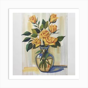 Bouquet of flowers inside a vase. Abstract artistic drawing 12 Art Print