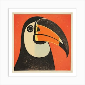 Retro Bird Lithograph Toucan 2 Art Print