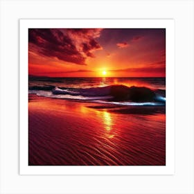 Sunset On The Beach 200 Art Print