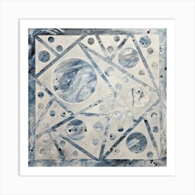 Grey, black and white abstract painting 1 Art Print