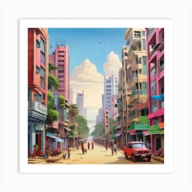 Street Scene In Bangladesh Art Print