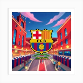 FC Barcelona Logo Wall Art 3 Art Print