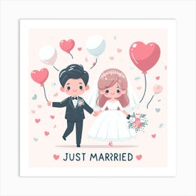 Just Married 1 Art Print