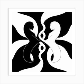 Black and White Abstract Art 188 Art Print