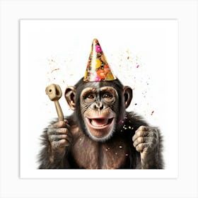 Birthday Chimp 6 Art Print