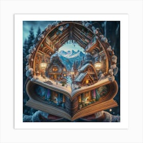 Magical Cities Seen Through Intricate Book Nook 5 Art Print