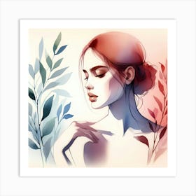 Watercolor Of A Woman 7 Art Print