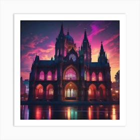 Cathedral At Night 1 Art Print