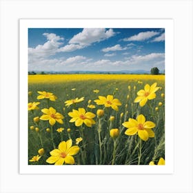 Field Of Yellow Flowers 3 Art Print