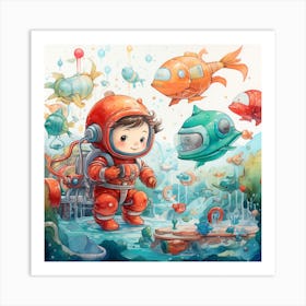 Little Astronaut 1 Art Print