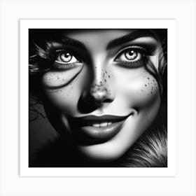 Black And White Portrait Of A Woman 36 Art Print