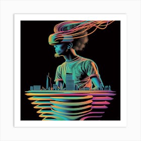 Trippy Futuristic , art Print Art Print